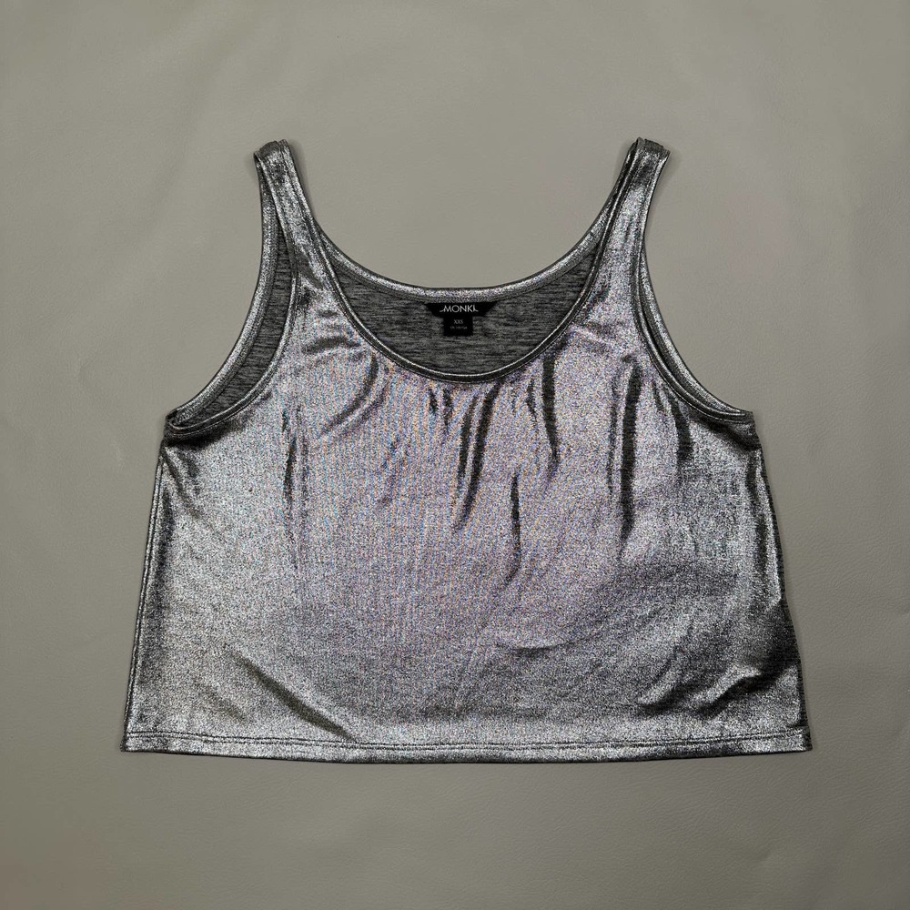 MONKI | Silver Shimmer Tank Blouse, Size XXS